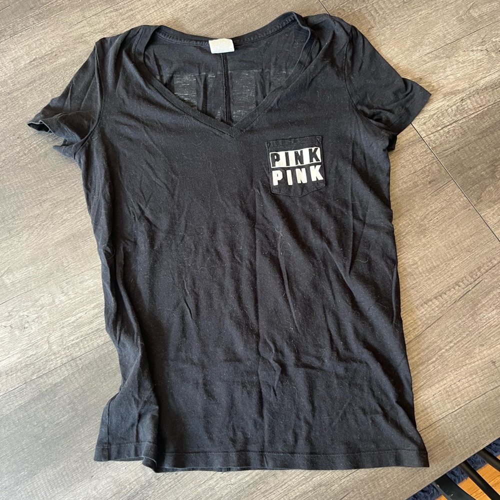 SOLD!! Black PINK Victoria secret vneck